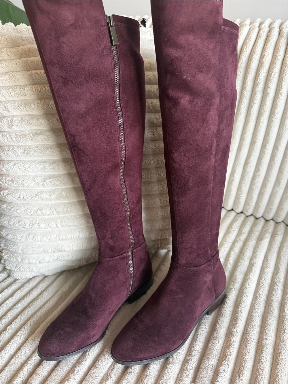 Michael Kors- Burgundy Over-the-Knee Suede Boots